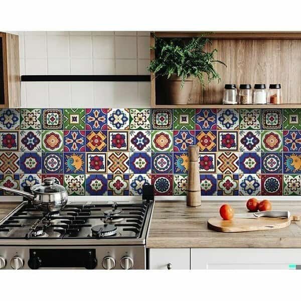 8 x 8 in. Mediterra Blue Celestial Mosaic Peel & Stick Removable Tiles