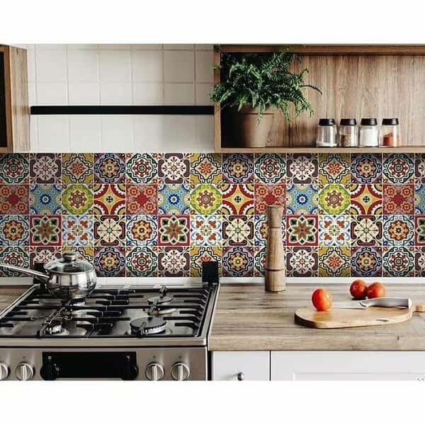 6 x 6 in. Mediterra Yellow Mosaic Peel & Stick Tiles