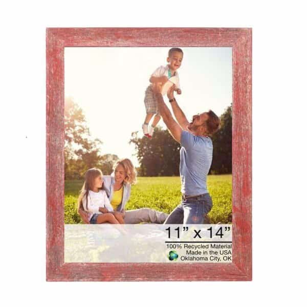 11 x 14 in. Rustic Farmhouse Red Wood Picture Frame