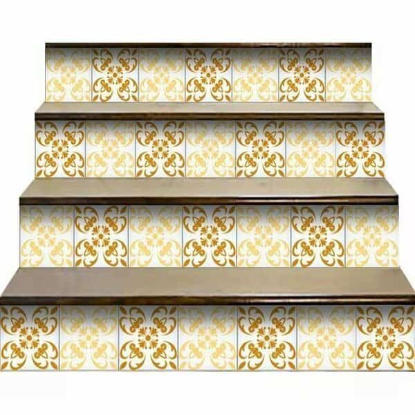 5 x 5 in. Golden Yellow Retro Peel & Stick Removable Tiles