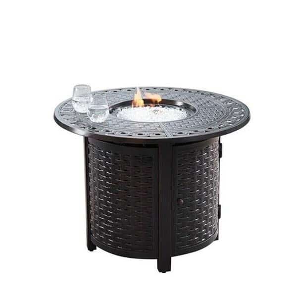 Oakland Living ROMERO-FPT-AC 34 in. Aluminum Outdoor Round Propane Fire Table; Antique Copper