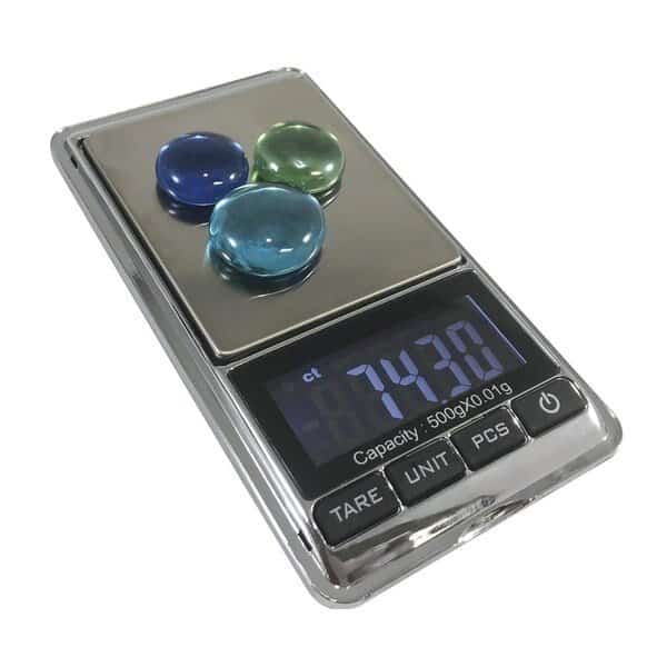 Optima Home Scales Sterling Pocket Scale with Lid Weighing Tray, Silver - 100 x 0.01 g