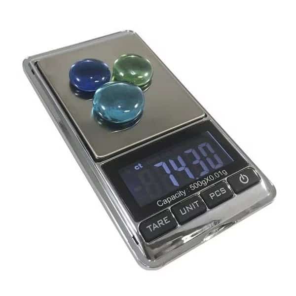 Optima Home Scales ST-501 Sterling Pocket Scale with Lid Weighing Tray; Silver - 500 x 0.01 g