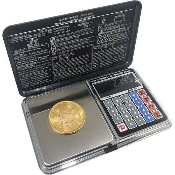 Optima Home Scales AT-2001 Atom Pocket Weight Scale with Calculator Function; Black & Silver - 2000 x 0.01 g, Moon Knight, Mfr#: AT-2001