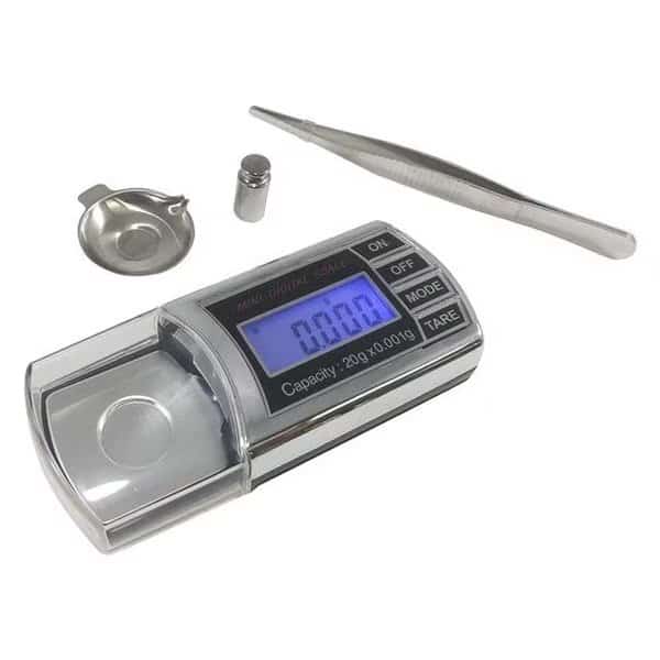 Optima Home Scales BL-23 Bullet Milligram Scale in Jewelry Box; Black & Silver