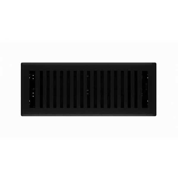 Floor Register, Black Iron - 4 x 12 in.