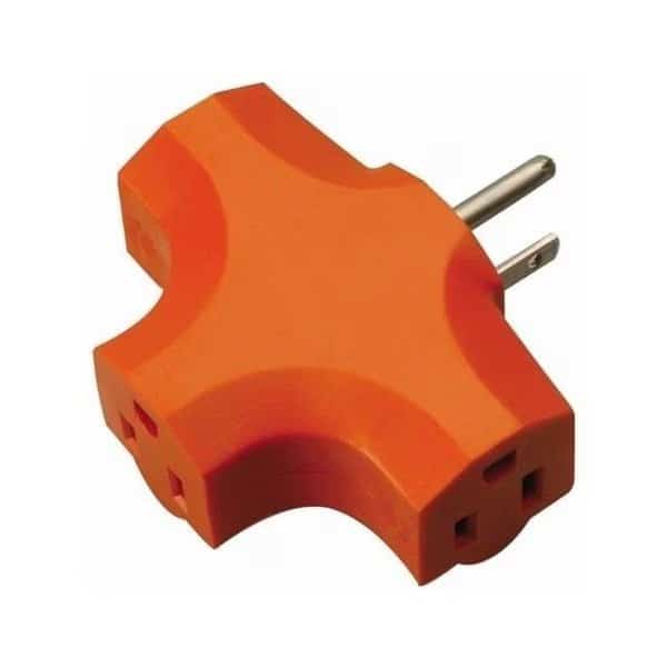 Plug Adapter, 3 Outlet(s) Orange