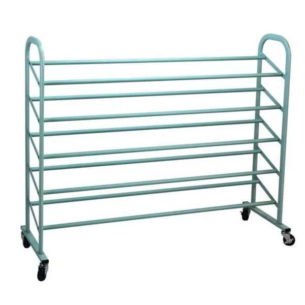 Oceanstar 5SR1606 5-Tier Metal Shoe Rack; Turquoise