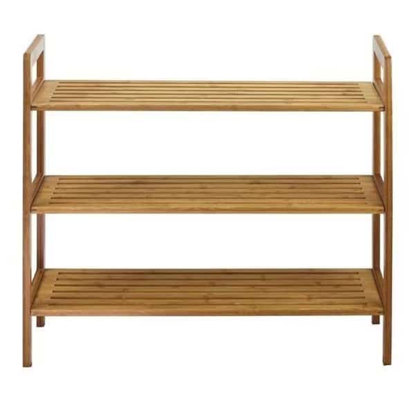 Oceanstar 3SR1651 3-Tier Bamboo Shoe Rack; Natural