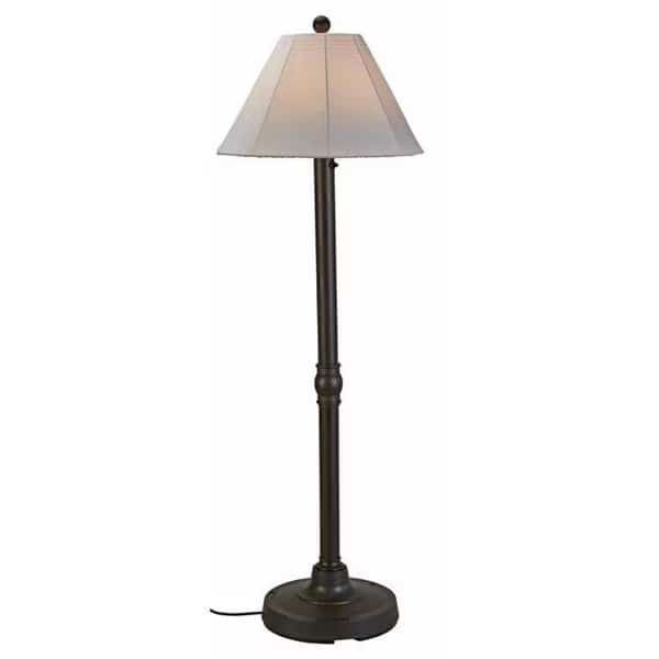 Patio Living Concepts 56097 60 x2 in. Malibu Outdoor Floor Lamp with Bronze Resin Body & Natural Canvas Sunbrella Shade Cover