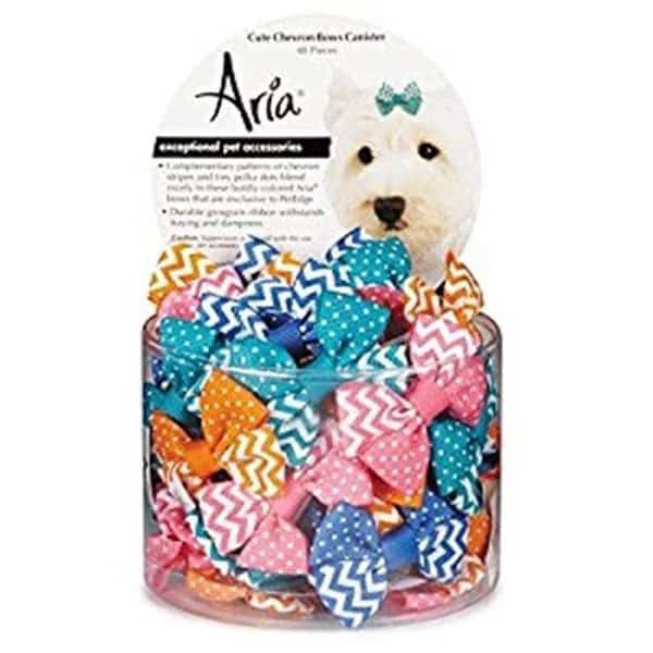 Aria Cute Chevron Dog Bow Canister; 48 Piece