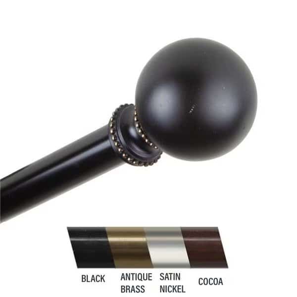Central Design 4883-992 Julian 0.81 in. Curtain Rod; 120-170 in. - Black
