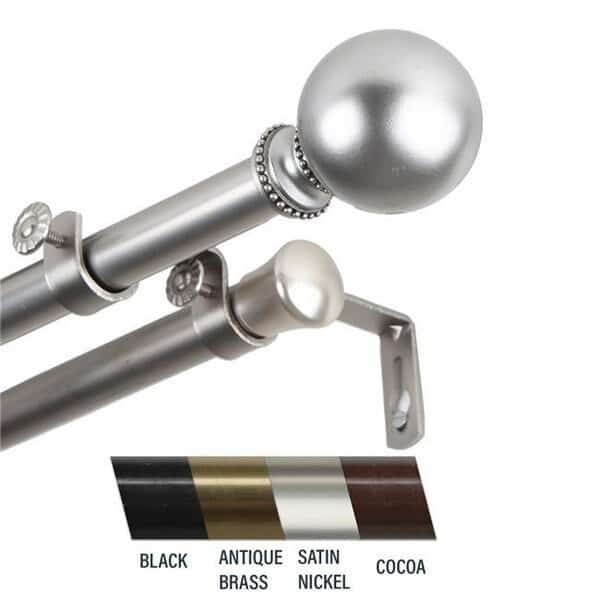 Central Design 4783-485 Julian 0.81 in. Double Curtain Rod; 48-84 in. - Satin Nickel