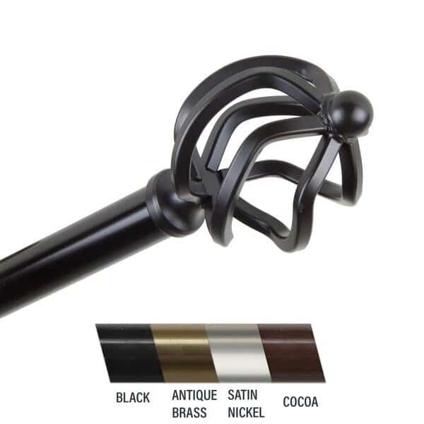 Giro 0.81 in. Curtain Rod; 48-84 in. - Black