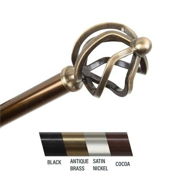 Central Design 4842-994 Giro 0.81 in. Curtain Rod; 120-170 in. - Antique Brass
