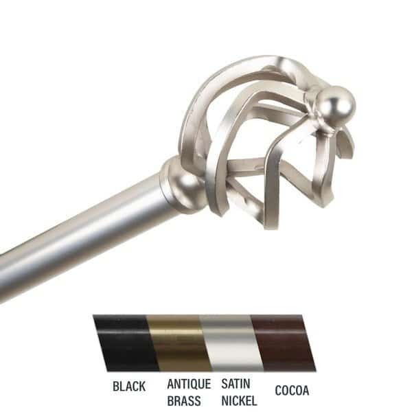 Giro 0.81 in. Curtain Rod; 48-84 in. - Satin Nickel