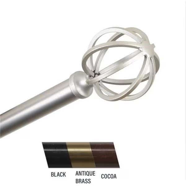 Central Design 4862-485 Crate 0.81 in. Curtain Rod; 48-84 in. - Satin Nickel