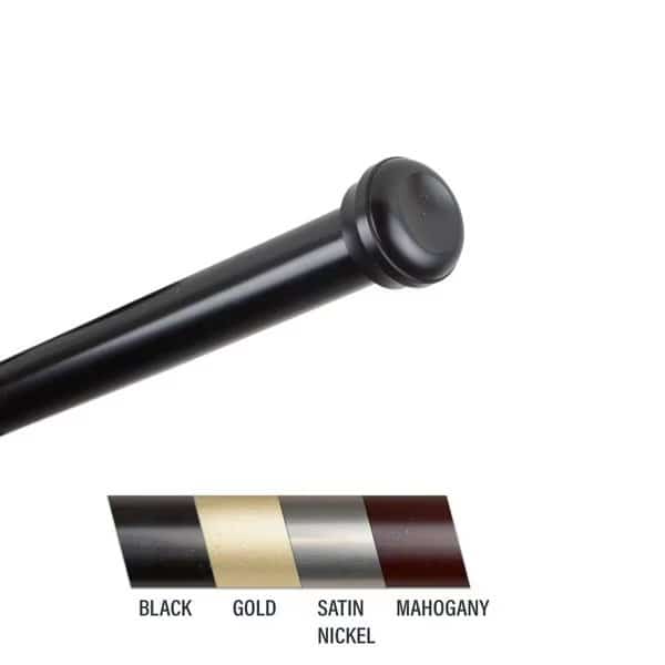 Cillo 1 in. Curtain Rod; 28-48 in. - Black