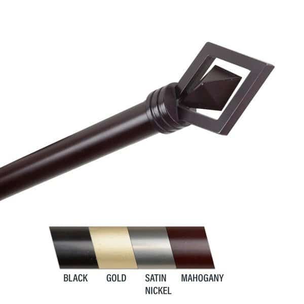 Lance 1 in. Curtain Rod; 120-170 in. - Mahogany