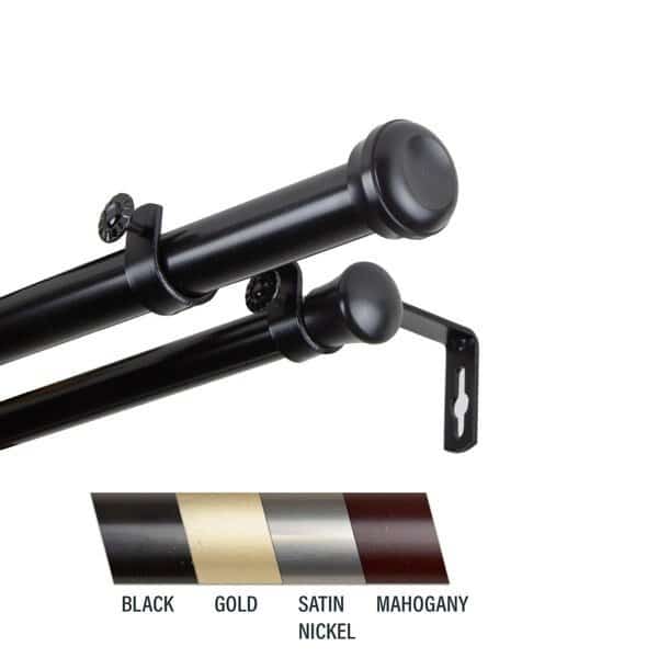Cillo 1 in. Double Curtain Rod; 160-240 in. - Black, Central Design, Mfr#: 100-68-1602-D
