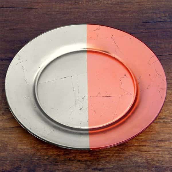 Gilt Demi Dinner PlateSilver & Rose