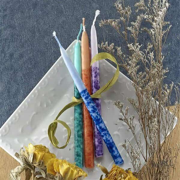 Hand Crafted Premium Chanukah Candles, Multicolor, 12PK