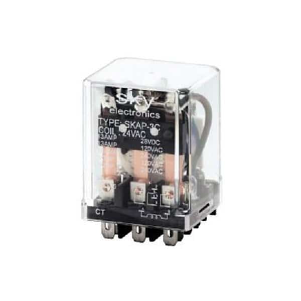 120V AC Coil 8 Pin Square Base Plug-in Relays