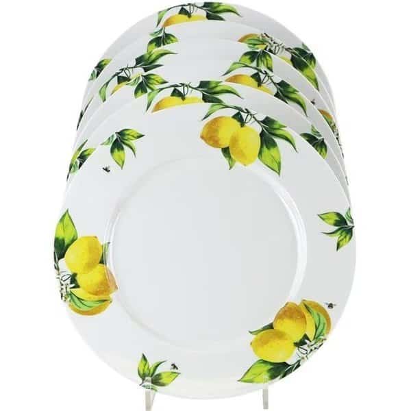 Reston Lloyd 71419 6pc Melamine Dinner Plate Set  Fresh Lemons