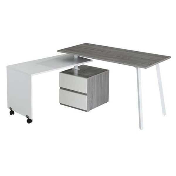 Techni Mobili RTA-2336-GRY Rotating Multi-Positional Modern Desk; Gray - 30 x 58 x 48.25 in.