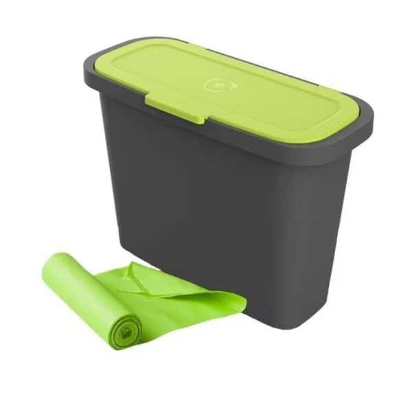 RSI RSI-MC-C9-COMBO 2.4 gal Kitchen Caddie with Green Corn Bags - Black & Green