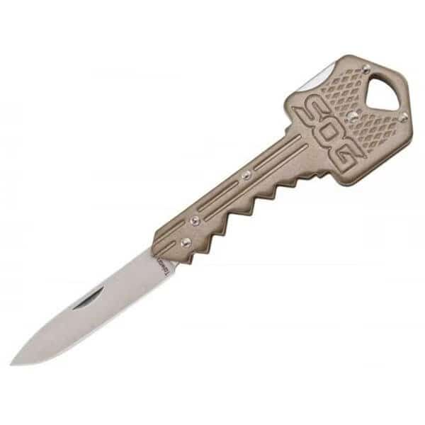 1.5 in. Straight Edge Key Folding Knife, Brass