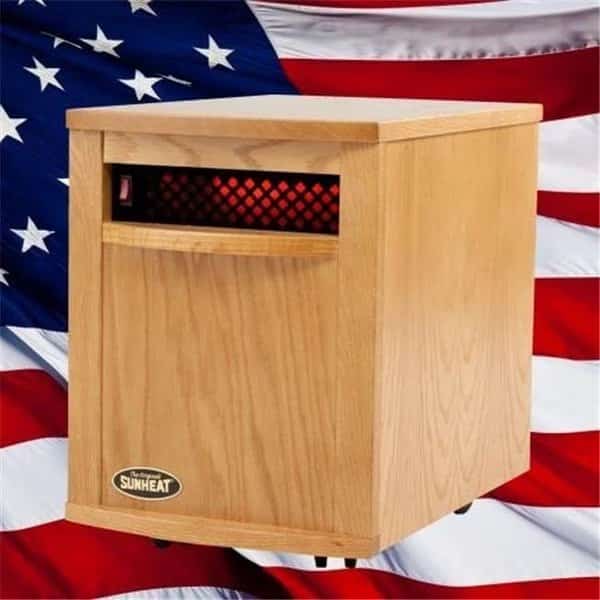 SunHeat 160110001 Original Amish 1500 Infrared Heater-Fully Made in the USA-Nebraska Oak