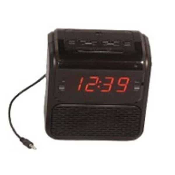 Sonnet R-1617 0.9 in. Single Day Alarm LED Clock Radio with Aux in Cord; Black