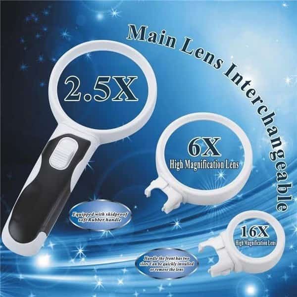 Sonnet Industries 7543 2 LED Magnifier with 3 Interchangeable Lens