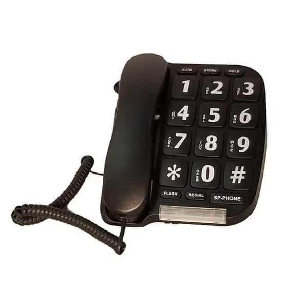 Sonnet Industries P-582 Large Button Telephone; Black