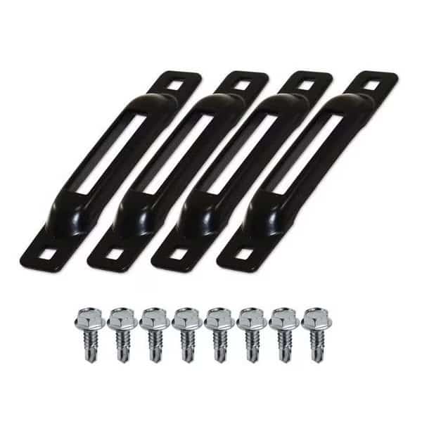 Snap-Loc SLSB4FS Self-Drillng Screws E-Track Single Strap Anchors - Black Powder Coated; Pack of 4