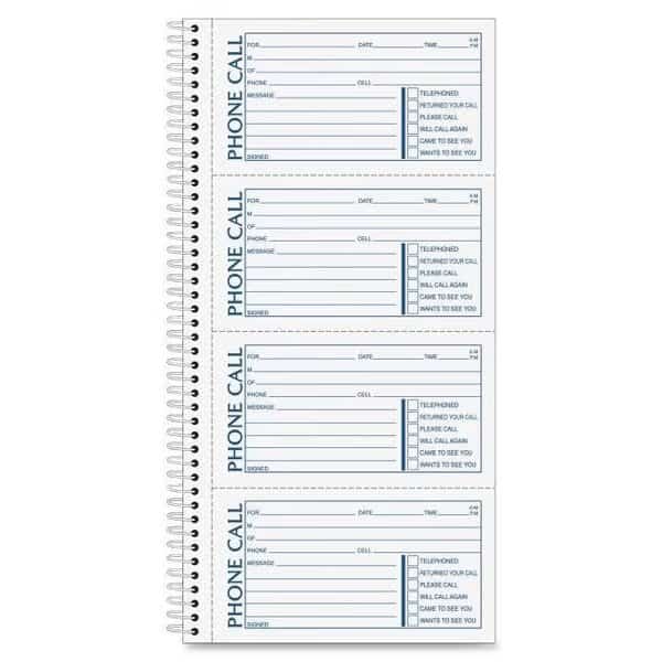 Alba ABFSC1154D 11 x 5.5 in. Spiralbound Phone Call Message Book