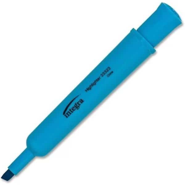 Integra ITA33323 Chisel Tip Desk Highlighter - Fluorescent Blue