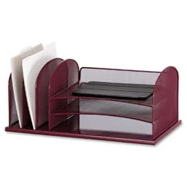 Onyx 3 Tray & 3 Upright Section Desk OrganizerWhite