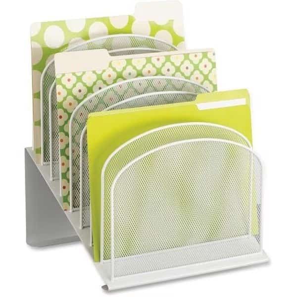 Onyx Wire Mesh Desktop Organizer; White