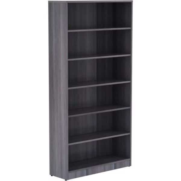 Weathered Charcoal Laminate Bookcase Charcoal Gray - 72 x 36 x 12 in.