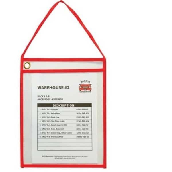 C-Line CLI41924 9 x 12 in. Hanging Strap Shop Ticket Holder; Red