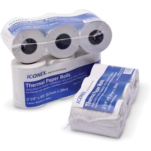 Iconex  2.25 in. x 85 ft. Thermal Print Paper Receipt Roll; White - Pack of 3
