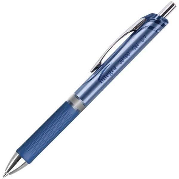 Integra ITA36200 0.7 mm Retractable Gel Ink Pen; Blue - 12 Count