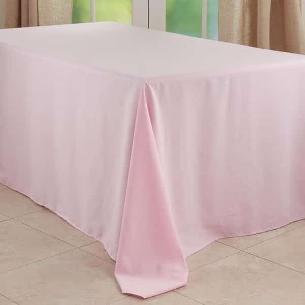 90 x 156 in. Casual Design Everyday Oblong Tablecloth, Pink