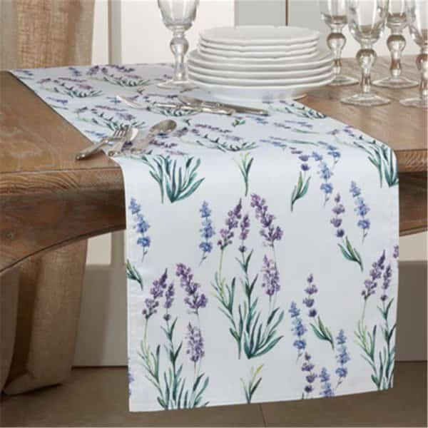 16 x 108 in. Lavender Design Oblong Table Runner, Lavender