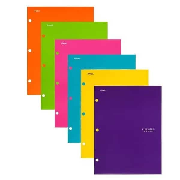 Five Star Pocket Folders with 4-Pocket; Assorted Color
