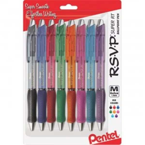 of America  Super TR Retractable Ballpoint Pen; Assorted, 8PK