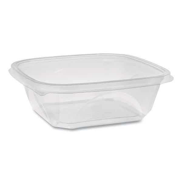 32 oz Recycled Pet Square Base Salad Container, Clear