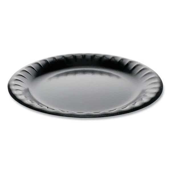 9 in. Laminated Foam Dinnerware 1-Compartment Plate, White